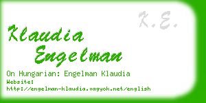 klaudia engelman business card